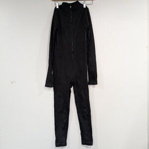 Unbranded Long Sleeve One-PIece Jumpsuit Zip Up Shapewear Black Size Small